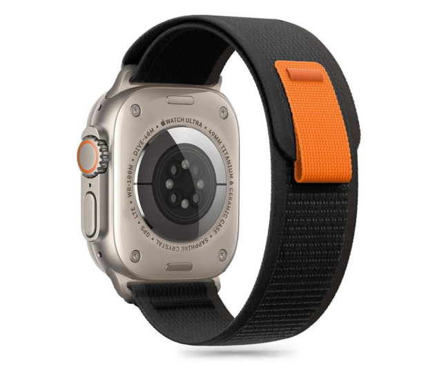 TECH-PROTECT Nylon Stripe do Apple Watch 44/45/46/49 mm Black/Orange 5906302370825 - 1296615 - zdjęcie 2